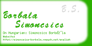 borbala simoncsics business card